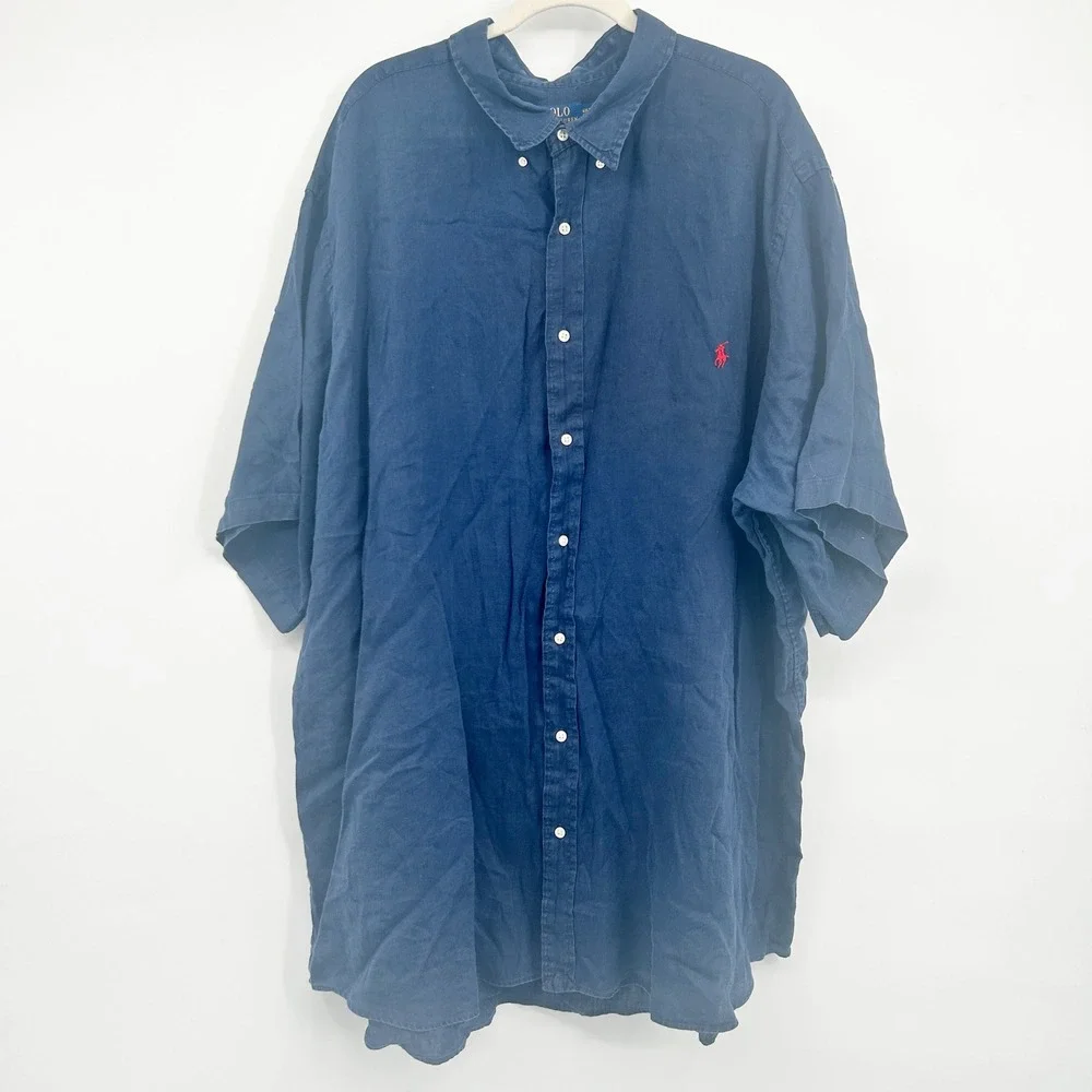 Polo Ralph Lauren Mens Bundle Lot (2) Linen Cotton Button‎ Down Shirts 4XL Tall